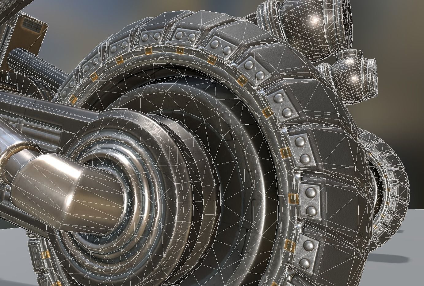 Hydraulic Suspension and Tire Basic Version Rigged and Animated Low-poly 3D model_4