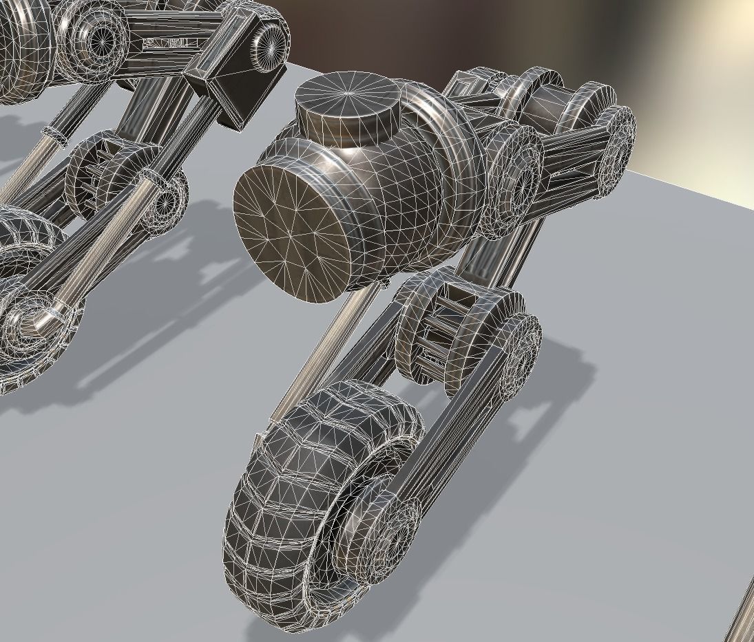 Hydraulic Suspension and Tire Basic Version Rigged and Animated Low-poly 3D model_9