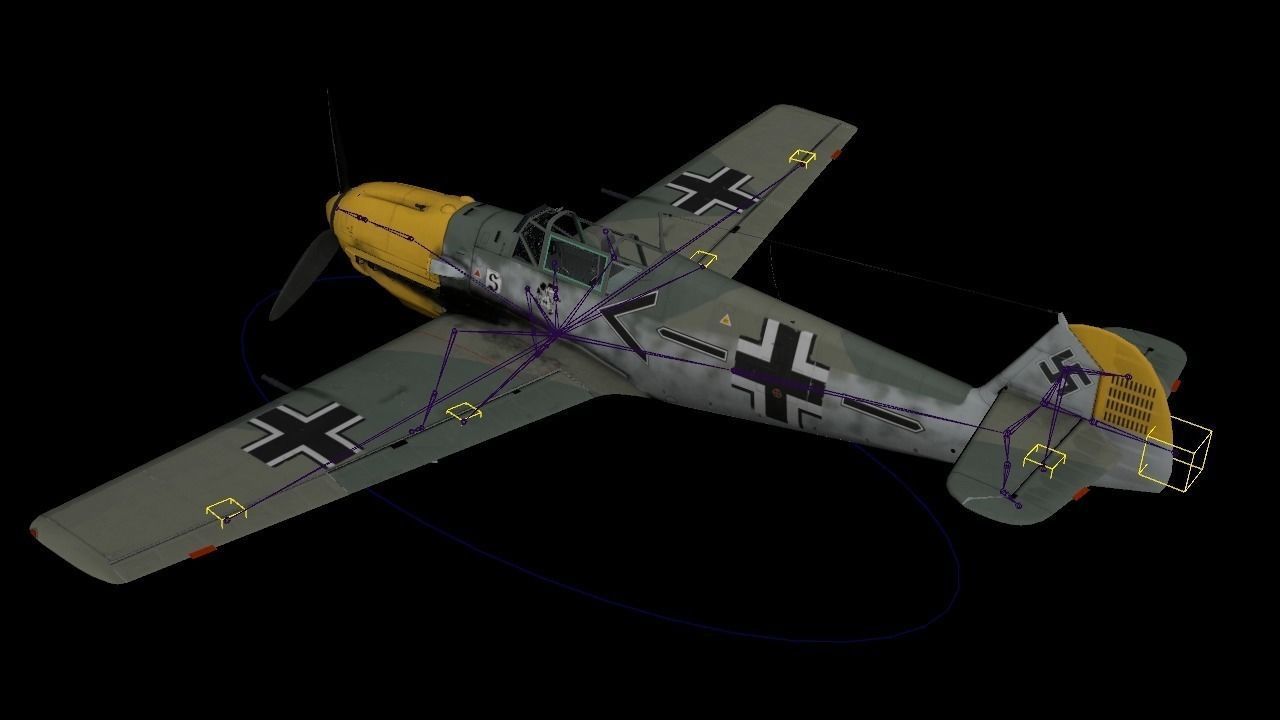Bf109 E3 Low-poly 3D model_11