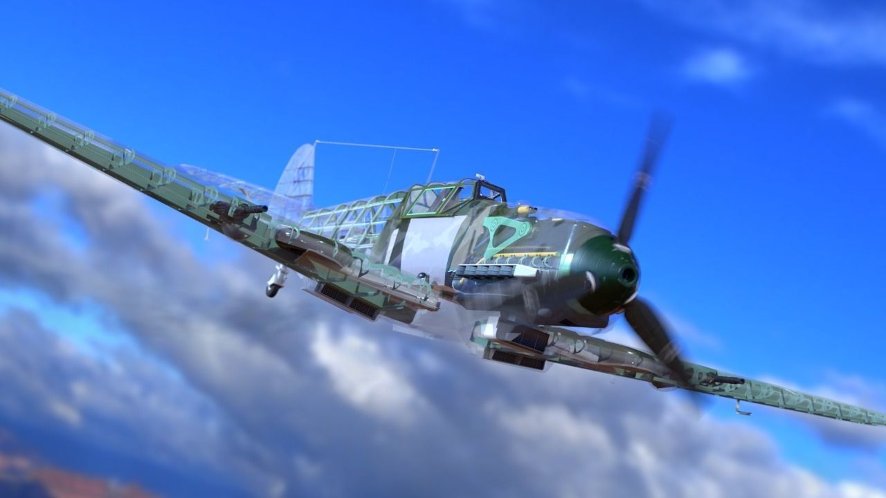 Bf109 E3 Low-poly 3D model_10