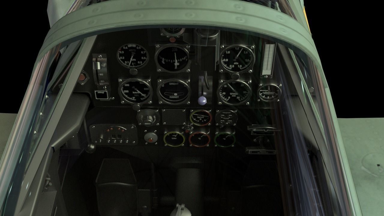 Bf109 E3 Low-poly 3D model_4