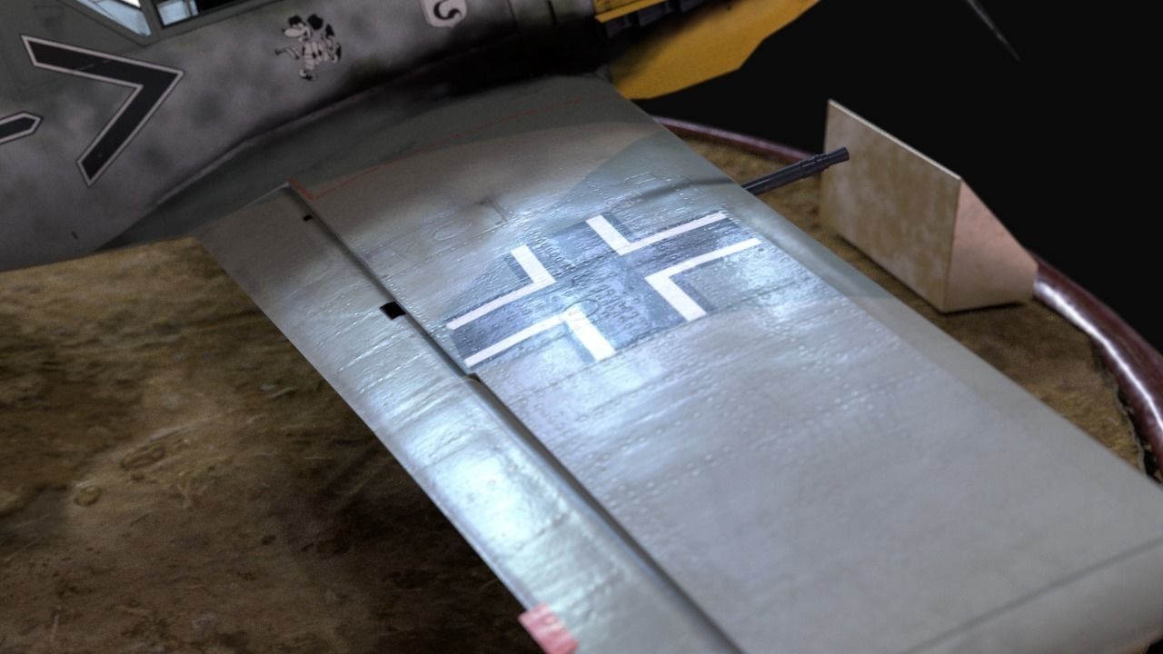 Bf109 E3 Low-poly 3D model_7
