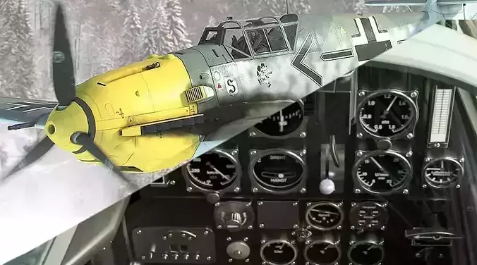 Bf109 E3 Low-poly 3D model