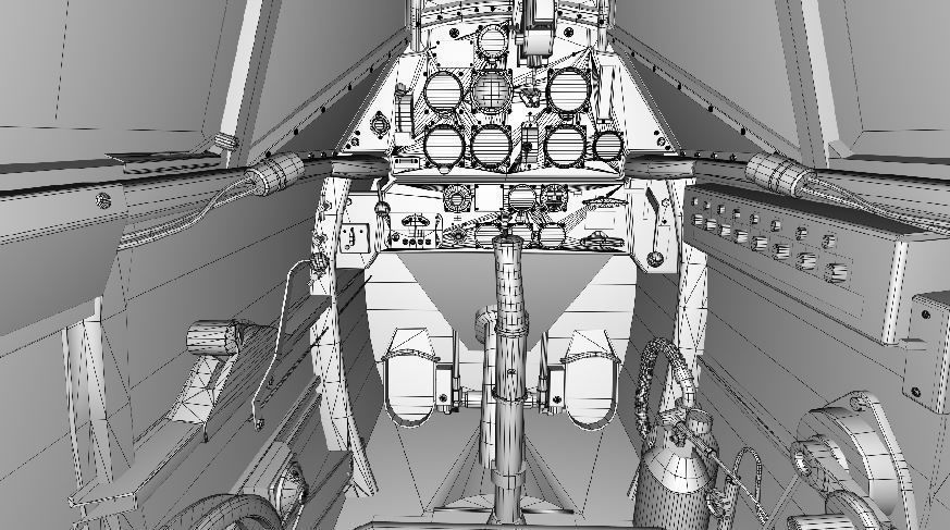 Bf109 E3 Low-poly 3D model_6