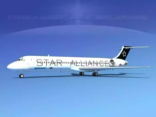 McDonnell Douglas MD-87 Star Alliance 3D model