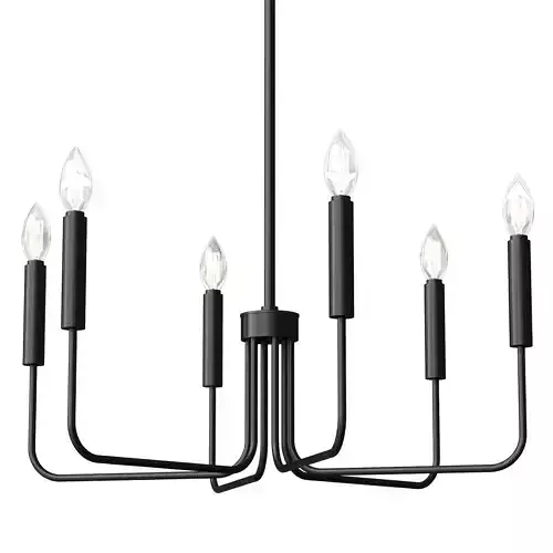 Black Chandelier Low-poly 3D model