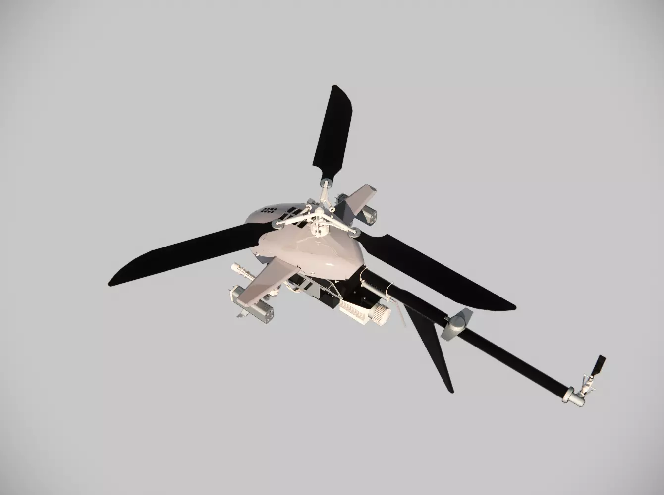 Tactical Reconnaissance Helicopter Drone Low-poly 3D model