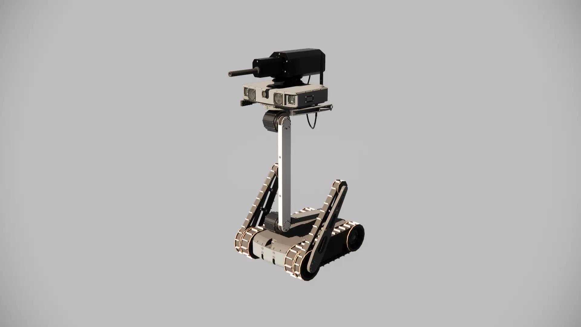 Tracked reconnaissance and strike integrated unmanned robot Low-poly 3D model