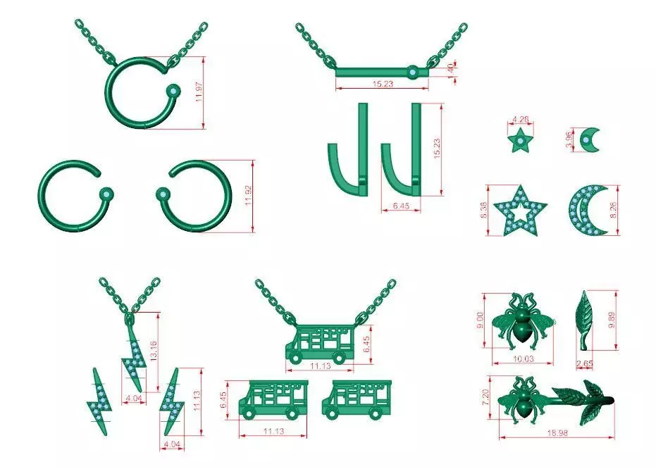 a lovely jewelry set 3D print model