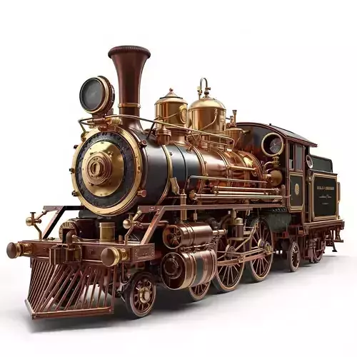 Steampunk Heavy Armored Train 3D Model