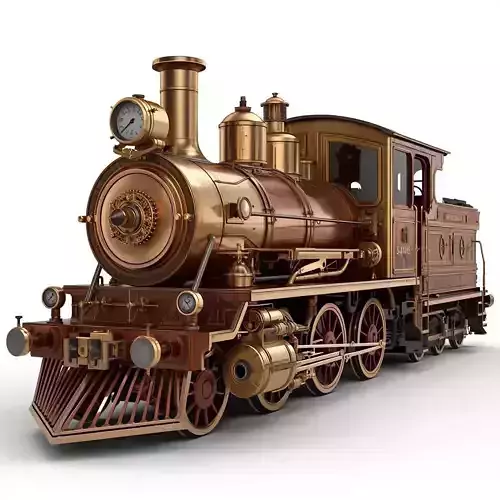 Steampunk Heavy Armored Train 3D Model