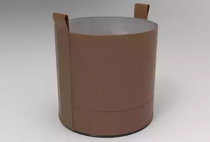 Fle Leather Basket Low-poly 3D model