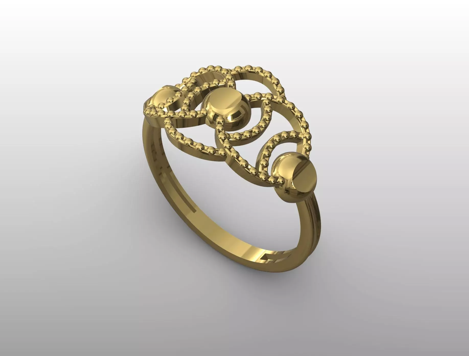 Beaded Orbit Ring 3D print model