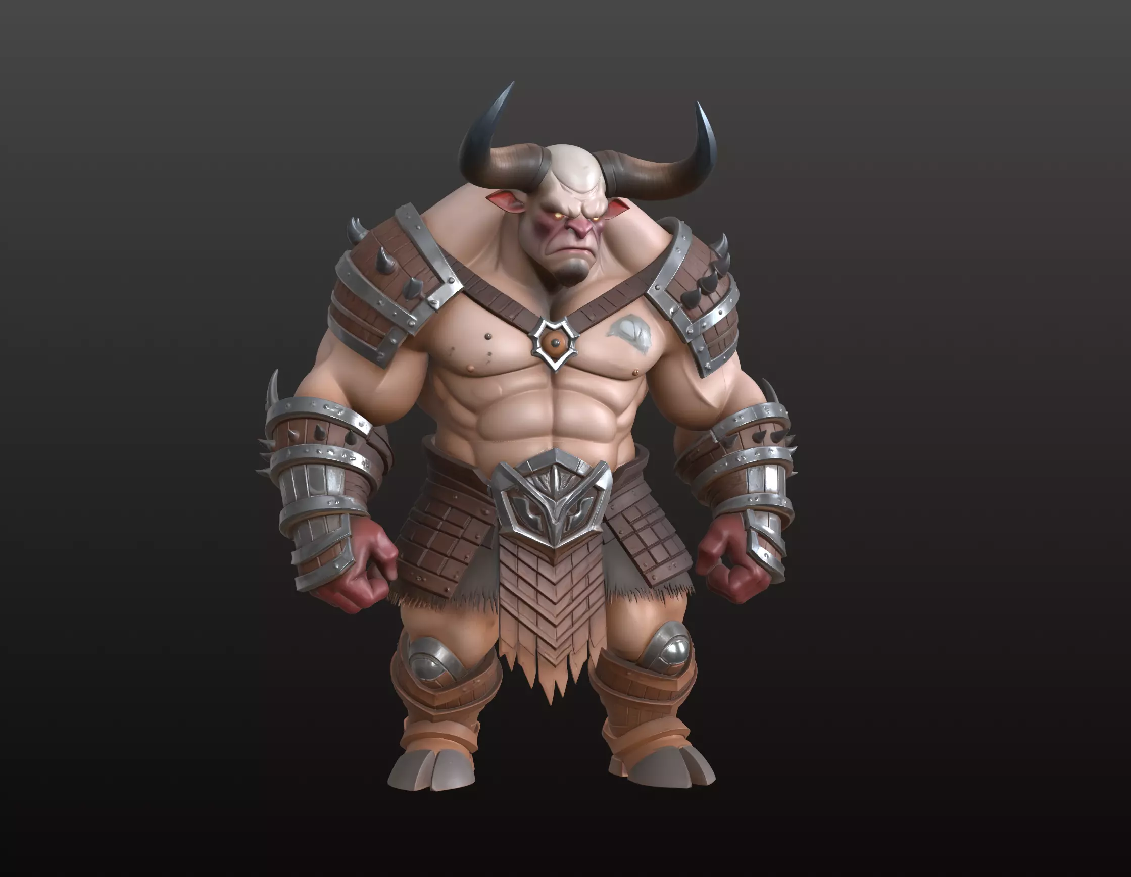 Cartoon Minotaur Giant STL Armored Fantasy Beast 3D Model 3D print model