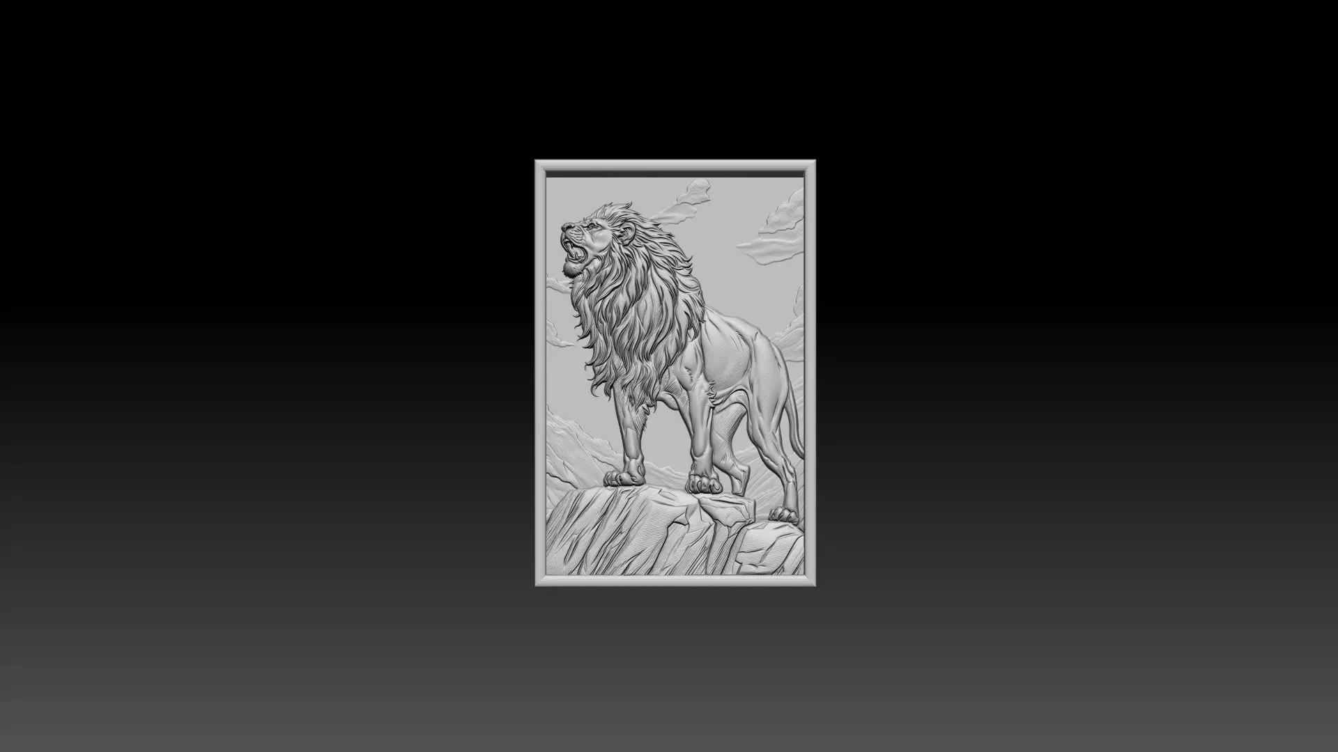 Lion STL Model 3D Print AND CNC Carving Decorative Art 3D print model