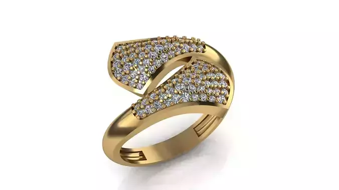 Gold Pave Bypass Wrap jewelry Ring