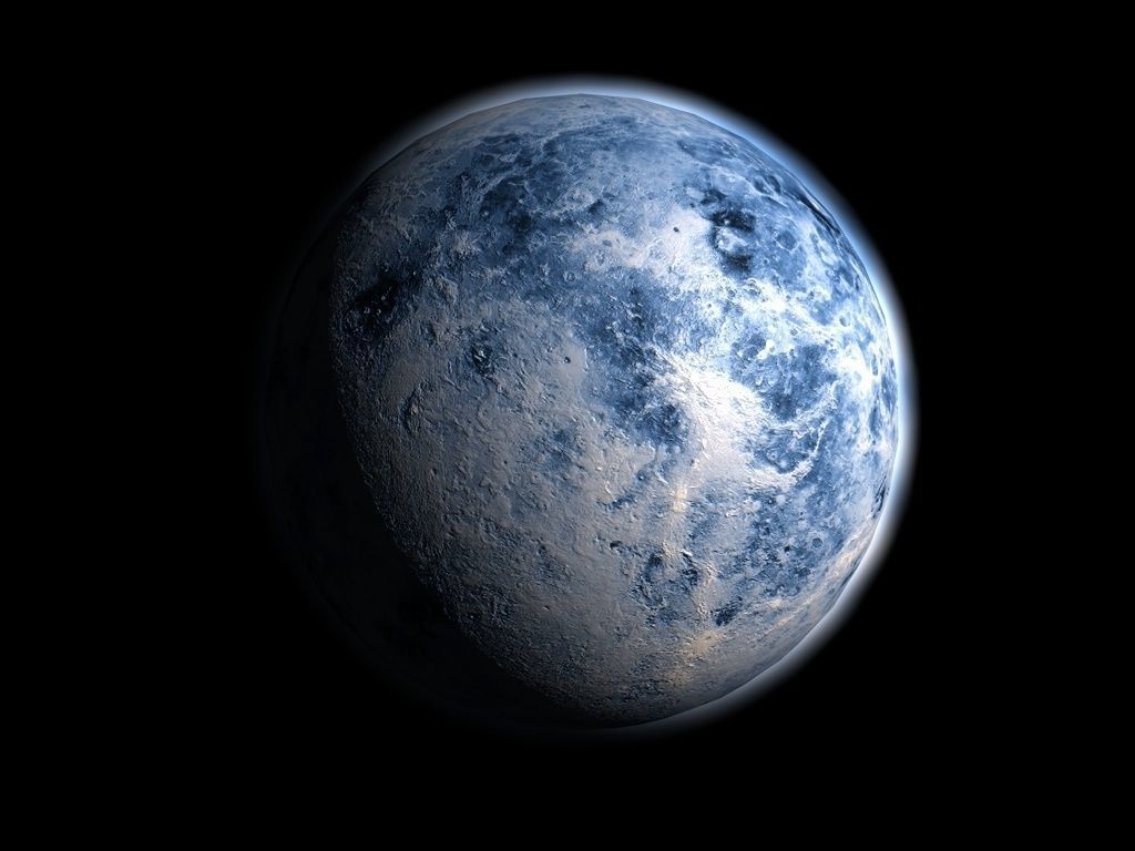 Blue alien planet Low-poly 3D model_5