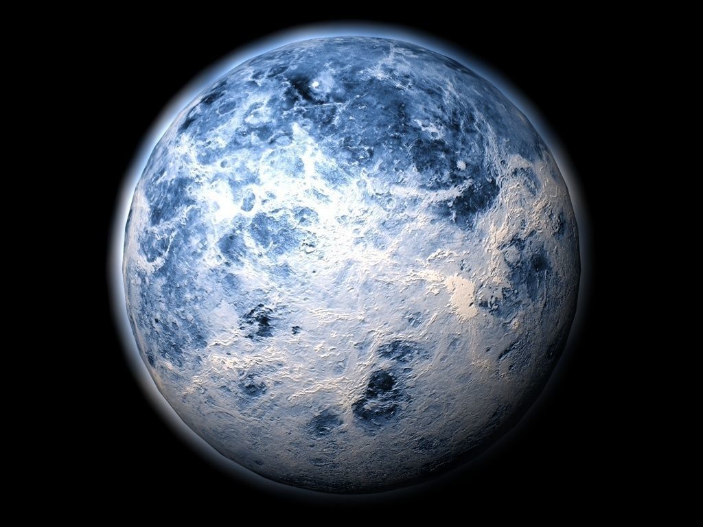 Blue alien planet Low-poly 3D model_4