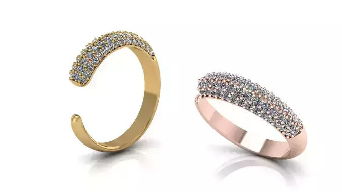 Diamond Pave Cuff jewelry Ring