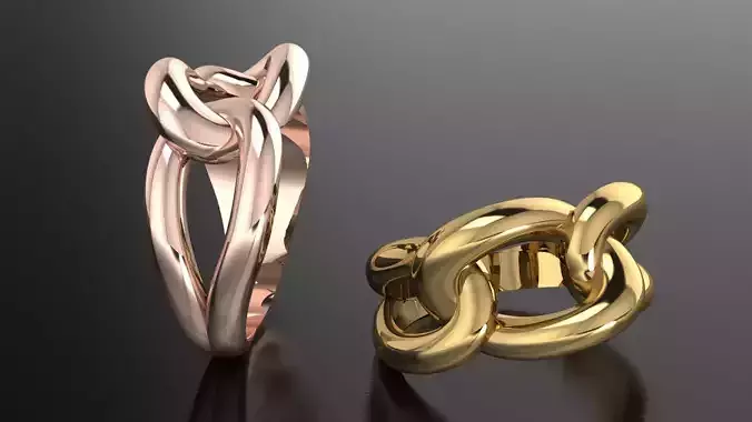 Chain Link Ring 3D print model