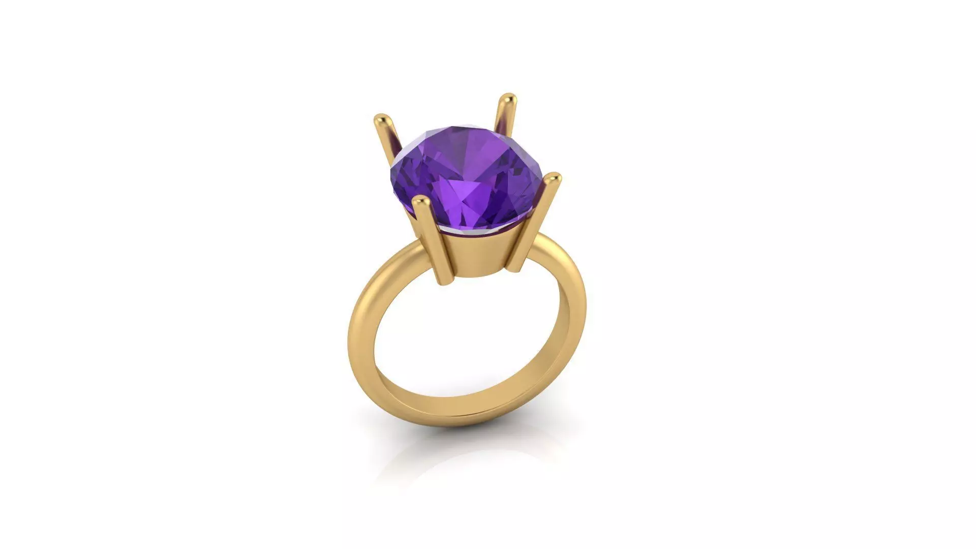 oval amethyst jewelry ring 3D print model