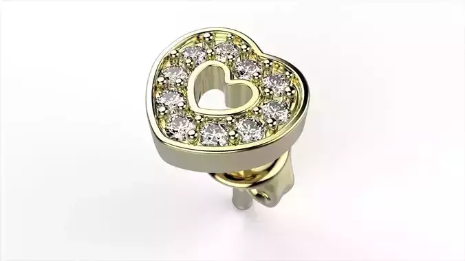 Hearts Stud Earrings 3D print model