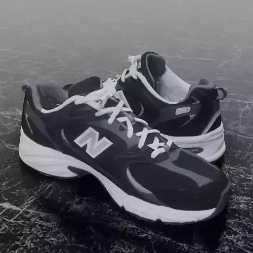 NEW BALANCE 530 BLACK 3D SHOES Low-poly 3D model