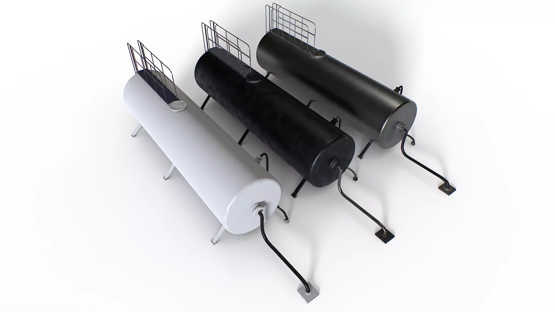 Industrial metal tank Low-poly 3D model