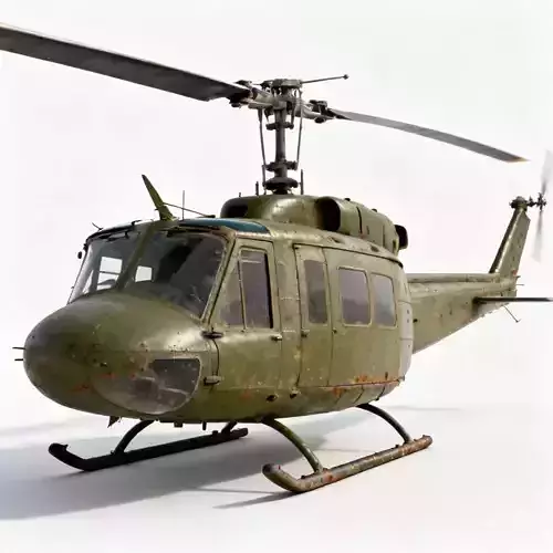 Vintage Jungle Utility Helicopter 3D Model