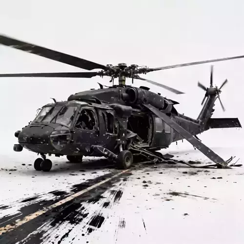 Downed Special Ops Transport Helicopter 3D Model