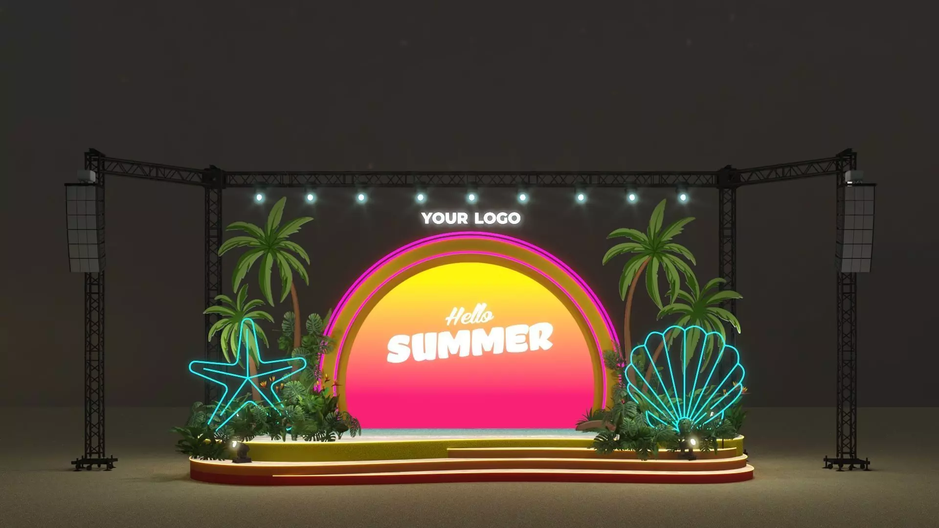 Tropical Summer Event Stage 3D model