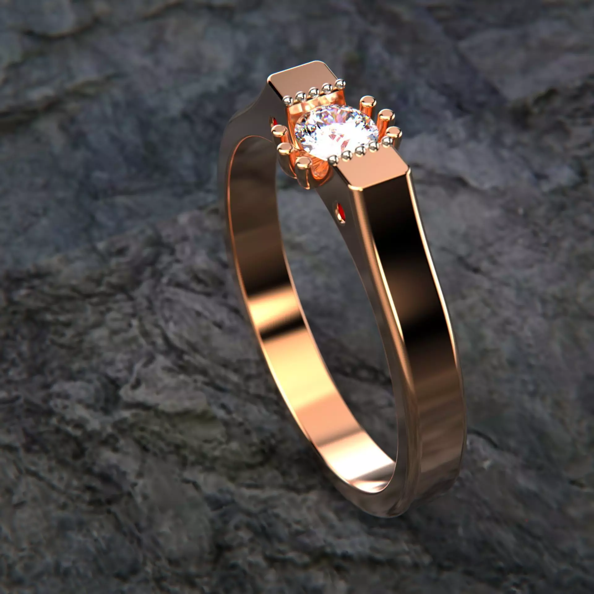 Gold rose ring jewellery 3D print model