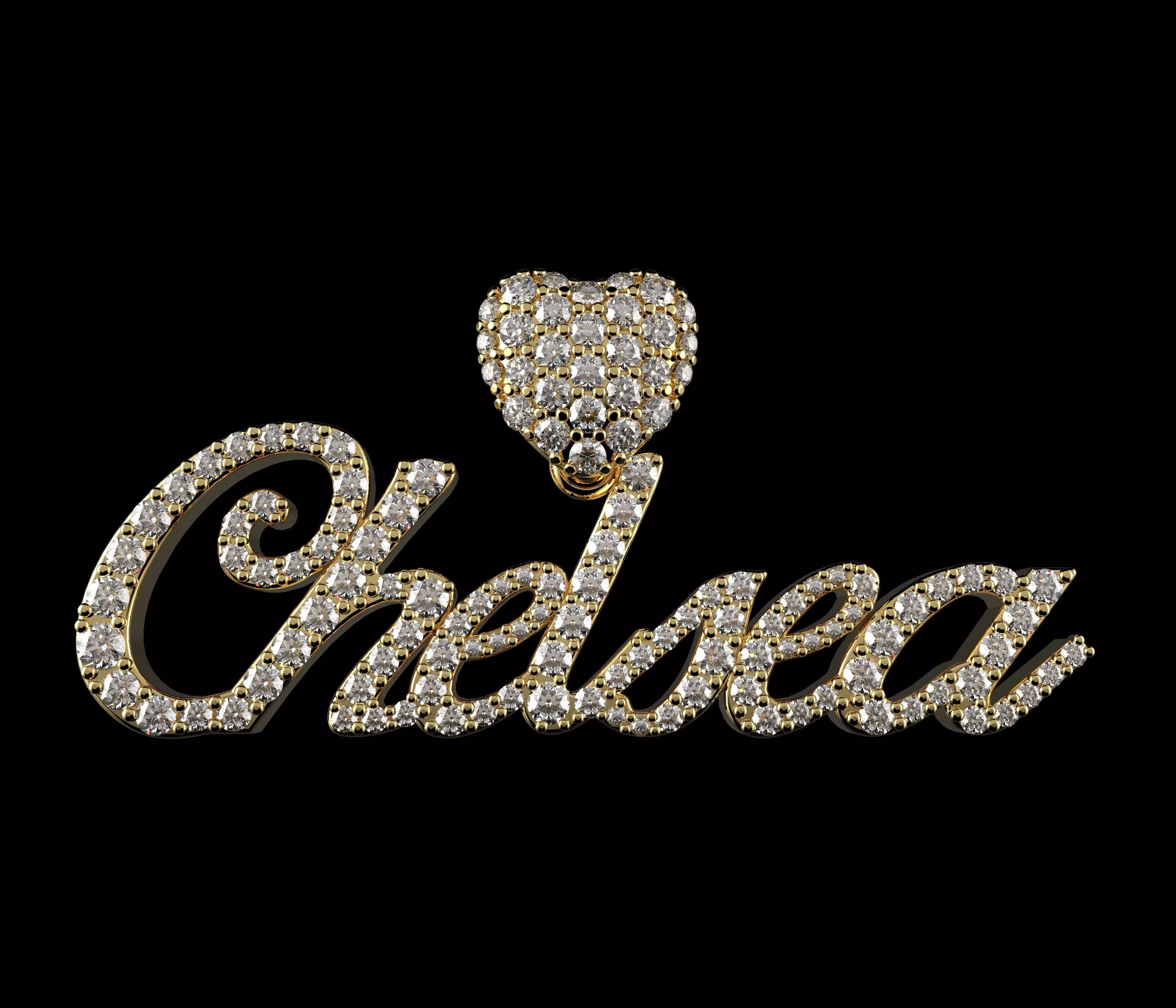 Name pendant Chelsea 3D print model