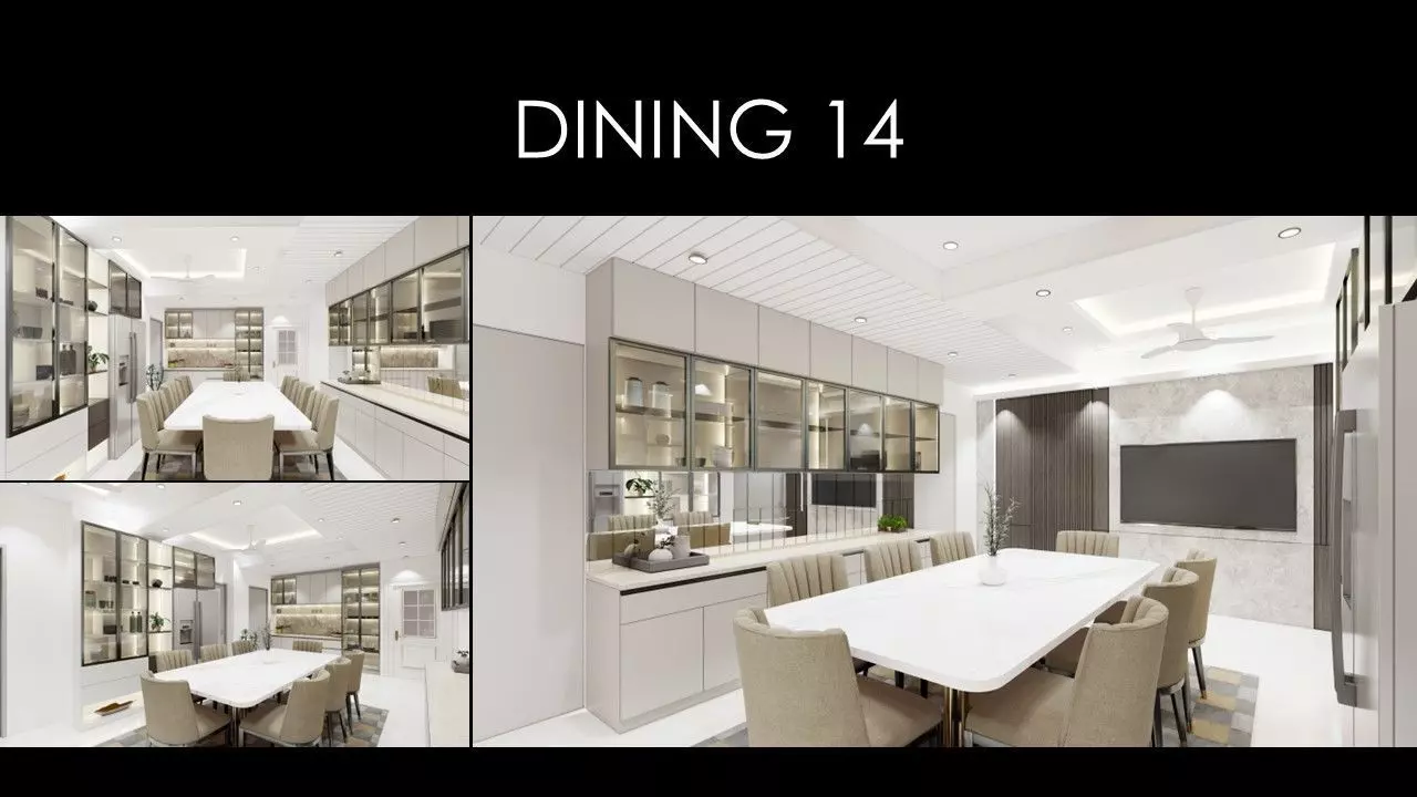 MORDERN DINING AREA 14 INTERIORS Low-poly 3D model