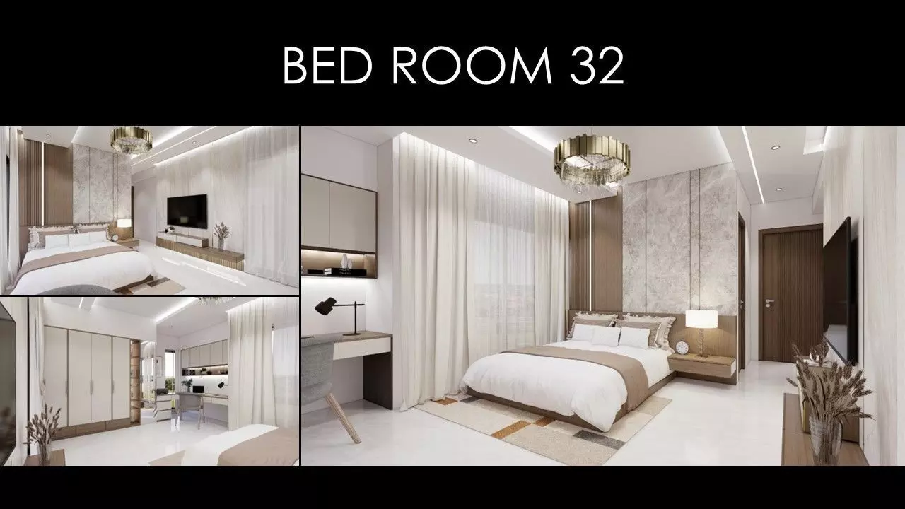 MORDERN BEDROOM 32 INTERIORS Low-poly 3D model