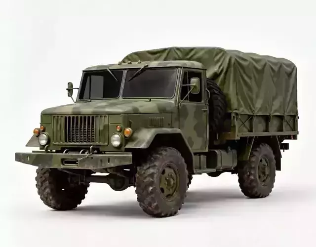 Heavy Military Cargo Truck 3D Model