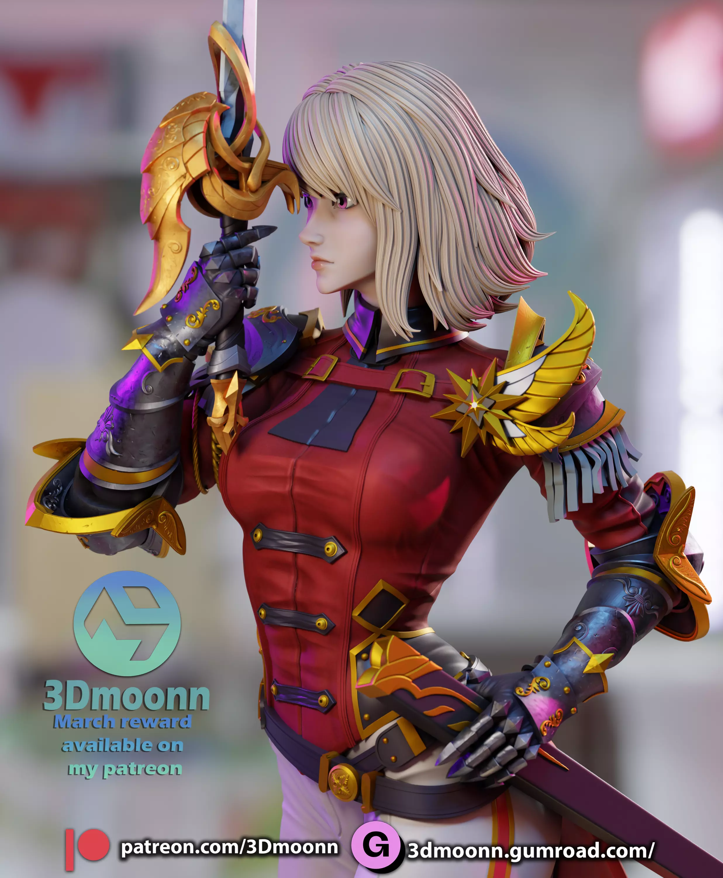 solo leveling Cha Hae-in 3D print model