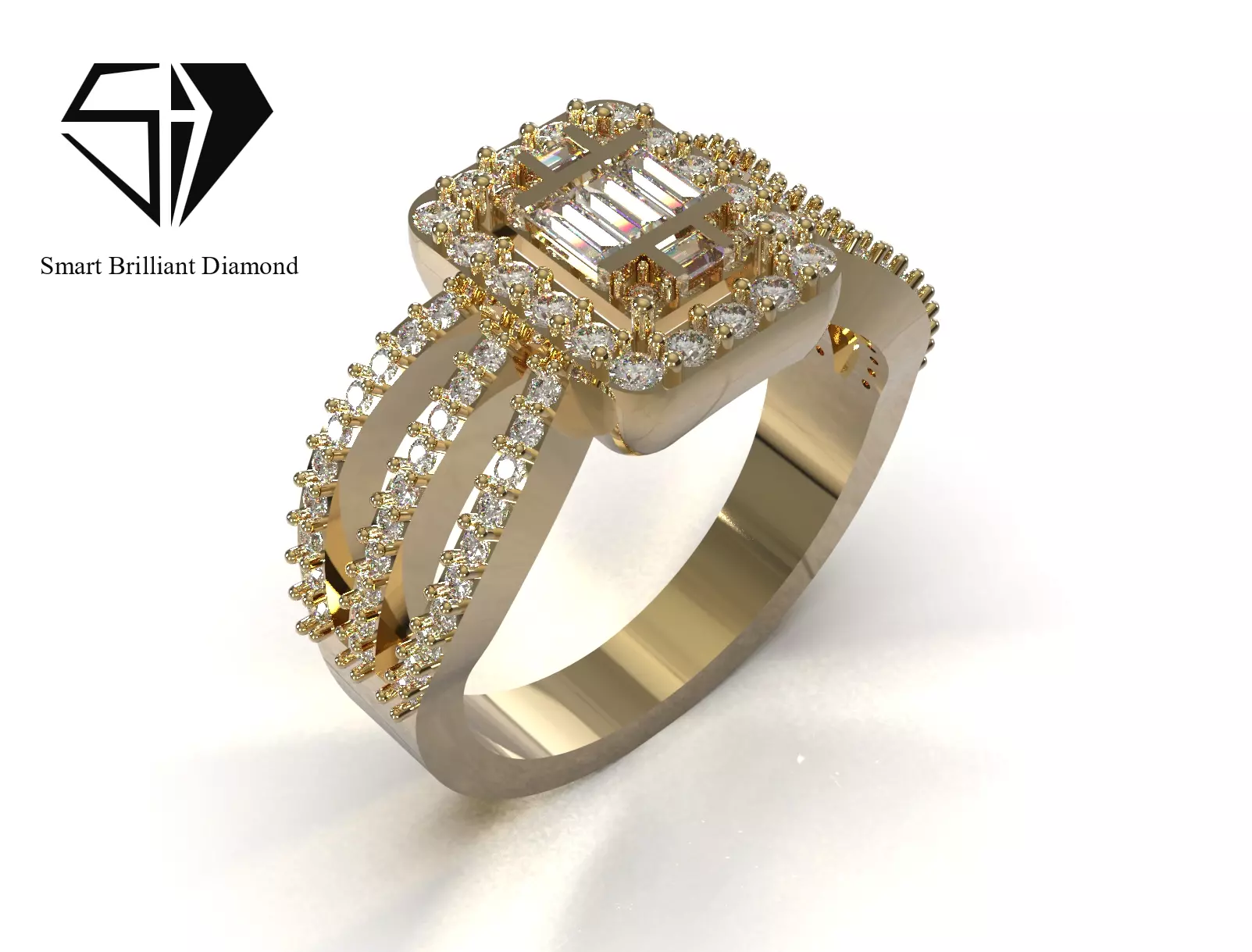 Elegant Gold Ring Ready for 3D Manufacturing jr00353 3D print model