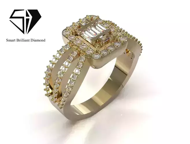 Elegant Gold Ring Ready for 3D Manufacturing jr00353 3D print model