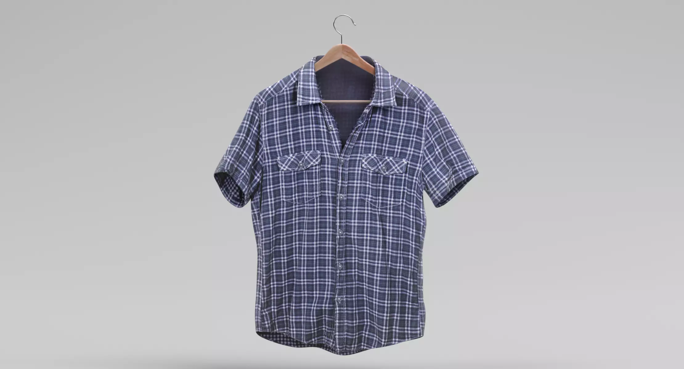 Flannel Shirt - Clothes on Hanger Retail Display 3D model
