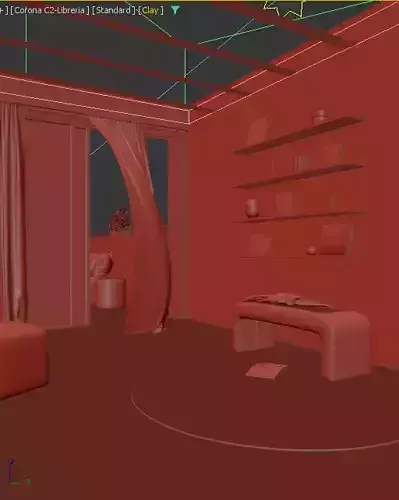 Modern Minimal Living Room Interior Scene Modular Setup 3D Model 3D model 7