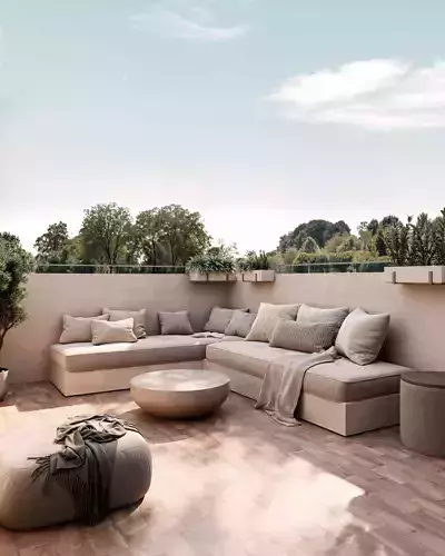 Modern Minimal Living Room Interior Scene Modular Setup 3D Model 3D model 3