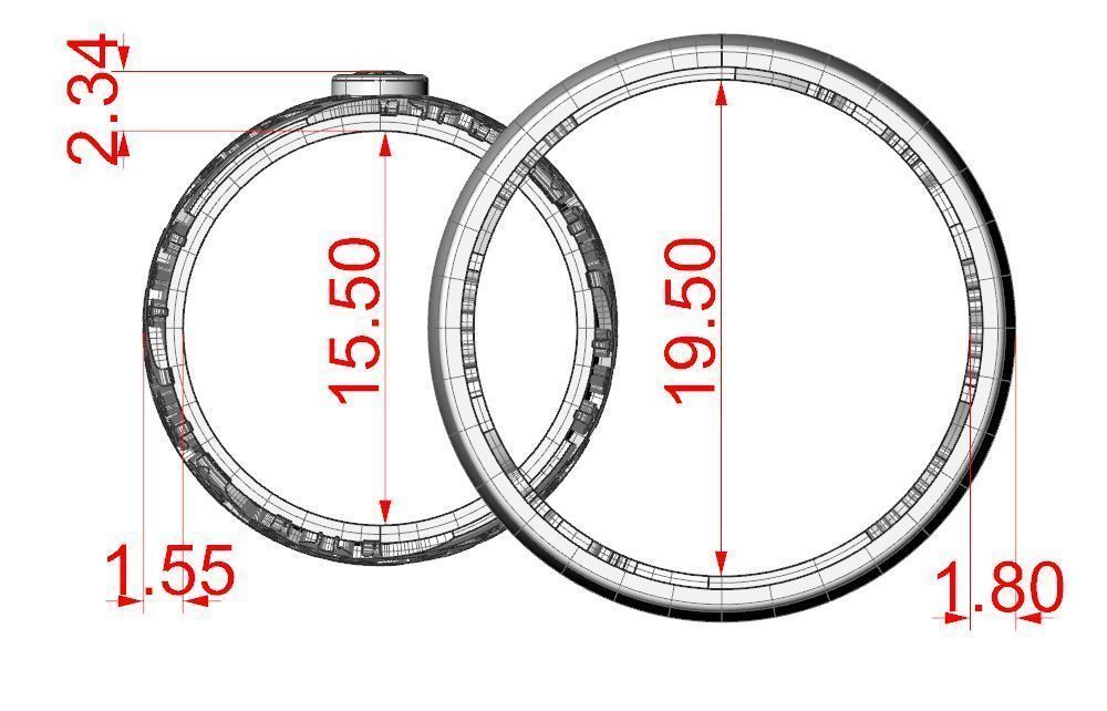 Wedding ring Sakura 3D print model_3