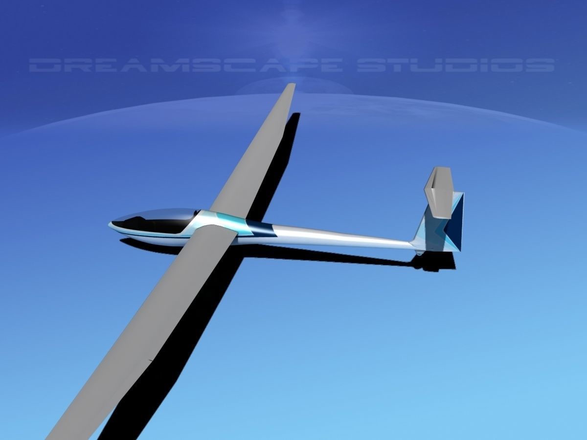 Glaser Dirks DG-200 17 Mtr Sailplane V03 3D model_5