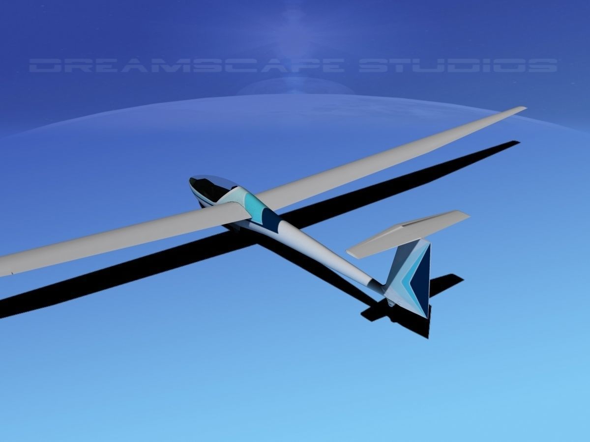 Glaser Dirks DG-200 17 Mtr Sailplane V03 3D model_4