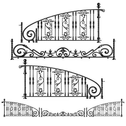 iron railings - fence 3D model