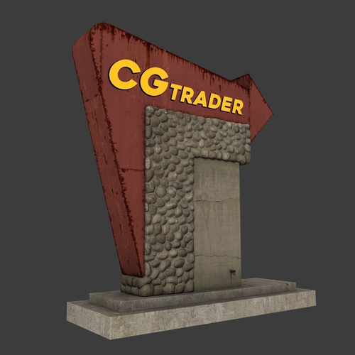 Motel Sign Low-poly 3D model