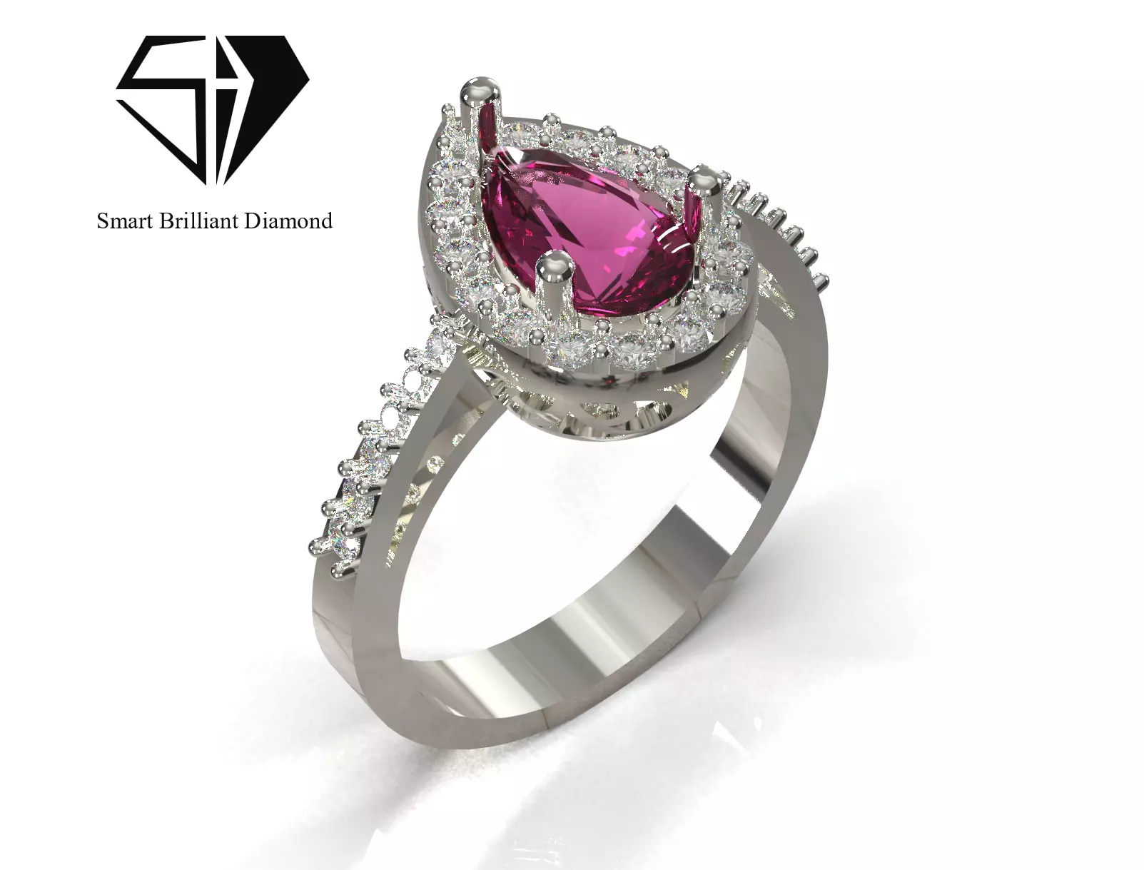 Elegant Diamond Ring Ready for 3D Manufacturing jr00354 3D print model