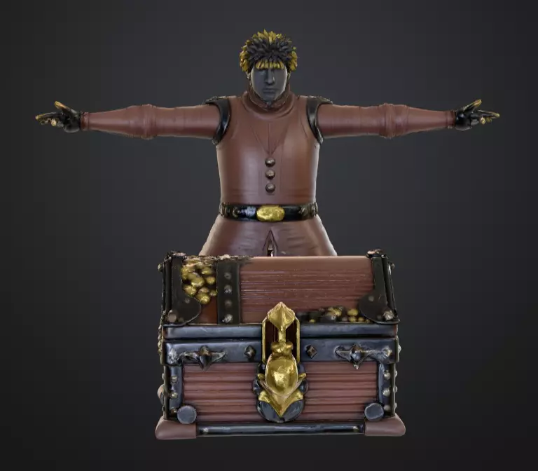 Medieval Treasure Chest Realistic Game Prop 3D print model