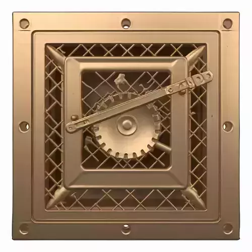 3D Brass Bank Vault Air Vent Adjustable Louvers 3D model